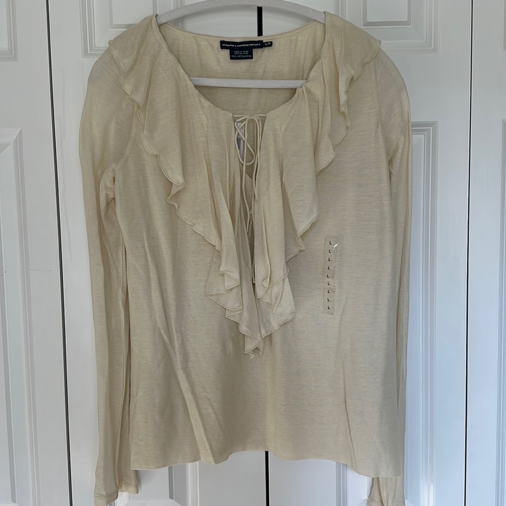 Ralph Lauren sport size large new with tags! Tan/ cream